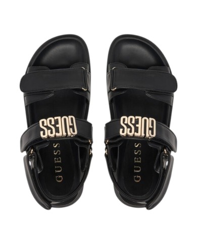 Sandalo Donna Guess Fabelis Guess Logo Doppio Strap Leather Black