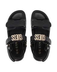 Sandalo Donna Guess Fabelis Guess Logo Doppio Strap Leather Black