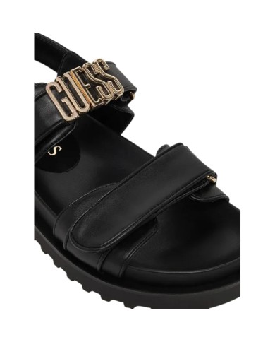 Sandalo Donna Guess Fabelis Guess Logo Doppio Strap Leather Black