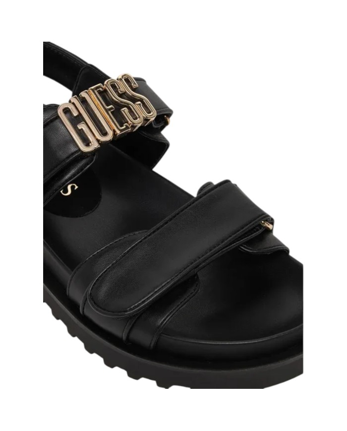 Sandalo Donna Guess Fabelis Guess Logo Doppio Strap Leather Black