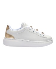 Sneakers Donna Guess Fionia Charme Logo Leather White Platinum