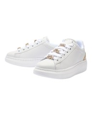 Sneakers Donna Guess Fionia Charme Logo Leather White Platinum