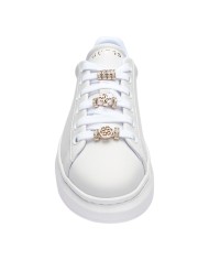 Sneakers Donna Guess Fionia Charme Logo Leather White Platinum