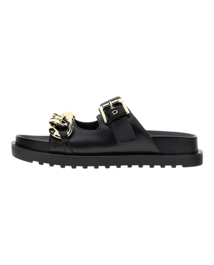 Sandalo Guess Donna Ciabatta Fatema Chain Leather Black