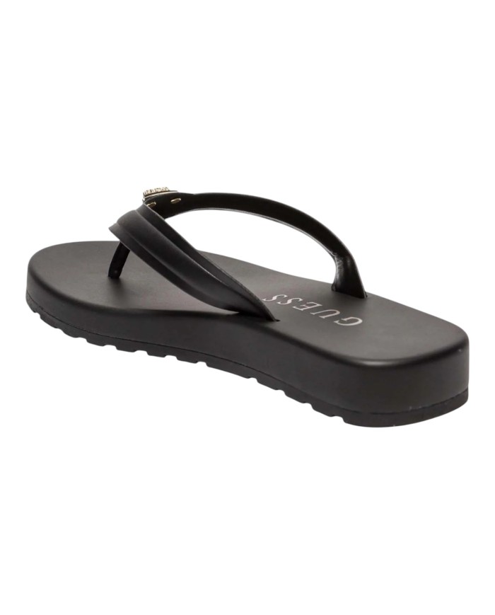 Ciabatta Guess Donna Candry Infradito Triangle Logo Leather Black