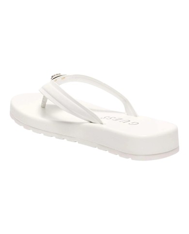 Ciabatta Guess Donna Candry Infradito Triangle Logo Leather White