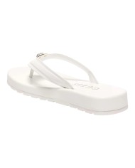 Ciabatta Guess Donna Candry Infradito Triangle Logo Leather White