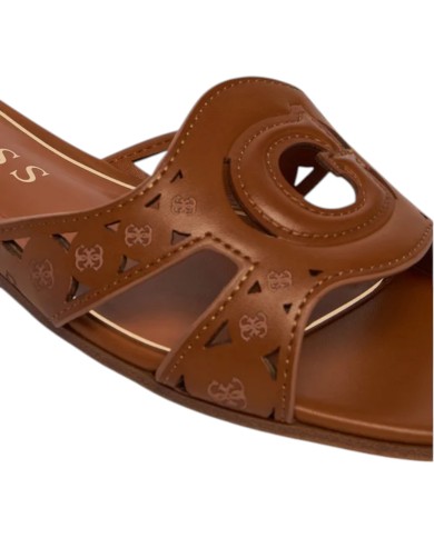 Sandalo Donna Guess Ciabatta Ciesta 2 4G Logo Leather Brown