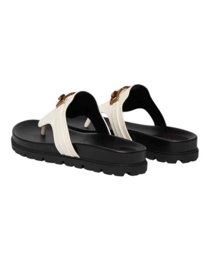 Ciabatta Guess Donna Farron Infradito G Logo Leather White