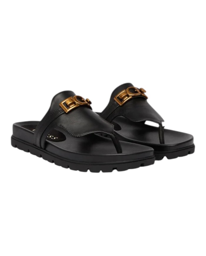 Ciabatta Guess Donna Farron Infradito G Logo Leather Black