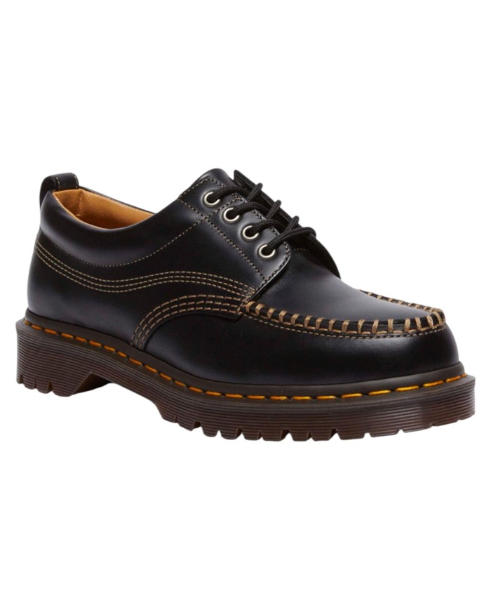 Scarpa Uomo Unisex Donna Dr Martens Analine Lowell Moc Toe in Pelle Black