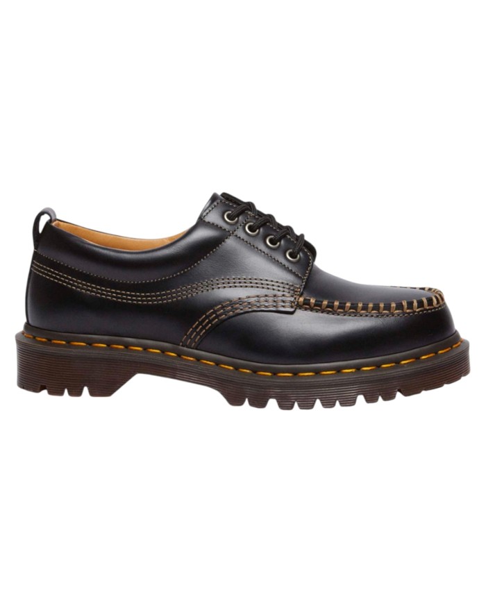 Scarpa Uomo Unisex Donna Dr Martens Analine Lowell Moc Toe in Pelle Black