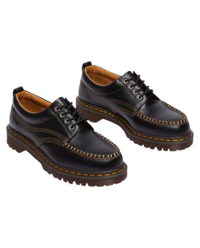 Scarpa Uomo Unisex Donna Dr Martens Analine Lowell Moc Toe in Pelle Black
