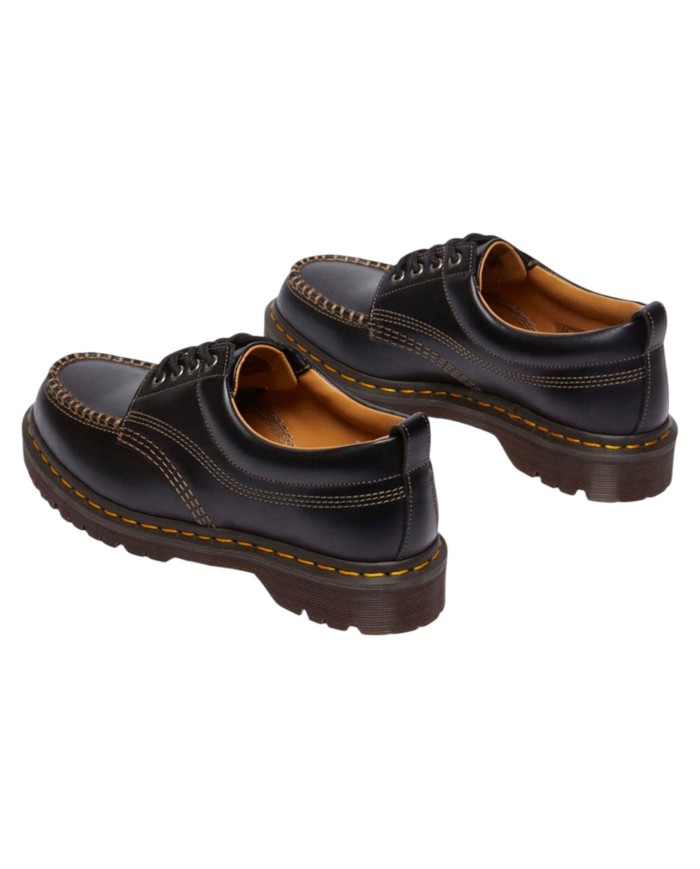 Scarpa Uomo Unisex Donna Dr Martens Analine Lowell Moc Toe in Pelle Black