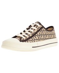 Sneaker Donna Guess Carey G Logo All Over Sneaker Bassa Taupe Brown