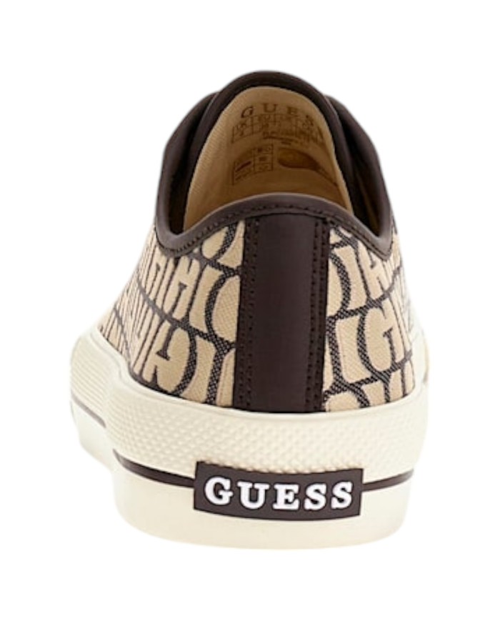 Sneaker Donna Guess Carey G Logo All Over Sneaker Bassa Taupe Brown