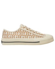 Sneaker Donna Guess Carey G Logo All Over Sneaker Bassa Taupe Gold