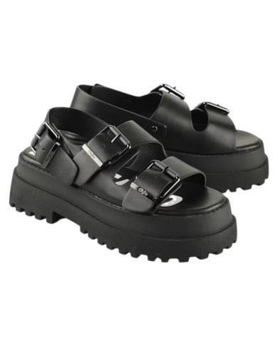 Sandalo Donna Buffalo Pluto Ari plateau vegan nero