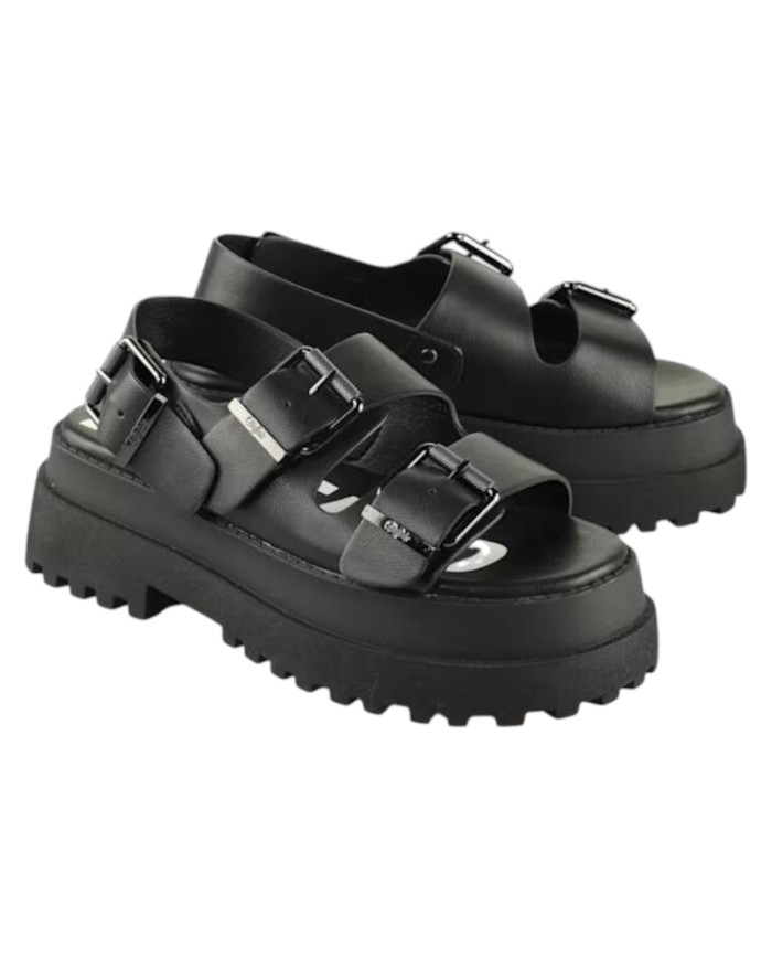 Sandalo Donna Buffalo Pluto Ari plateau vegan nero