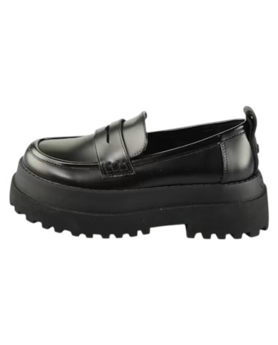 Mocassino Donna Buffalo Slip On Pluto Loafer Vegan Box nero