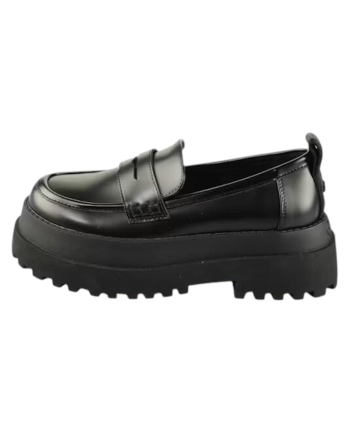Mocassino Donna Buffalo Slip On Pluto Loafer Vegan Box nero