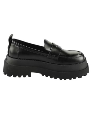 Mocassino Donna Buffalo Slip On Pluto Loafer Vegan Box nero