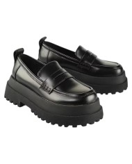 Mocassino Donna Buffalo Slip On Pluto Loafer Vegan Box nero