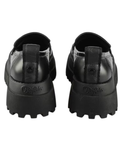 Mocassino Donna Buffalo Slip On Pluto Loafer Vegan Box nero