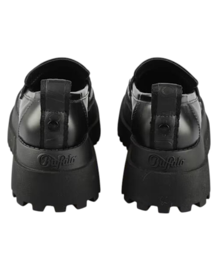 Mocassino Donna Buffalo Slip On Pluto Loafer Vegan Box nero