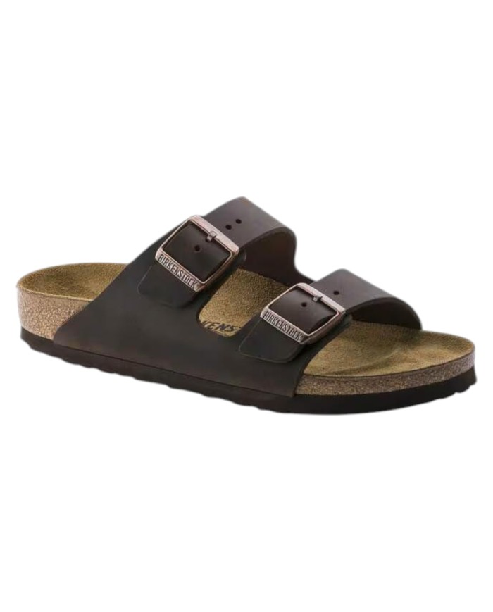 Sandalo Uomo Unisex Birkenstock Arizona BS Doppia Fascia Pelle Nabuck Oliata Habana