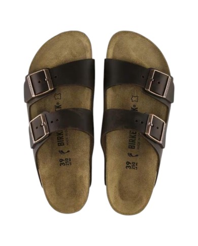 Sandalo Uomo Unisex Birkenstock Arizona BS Doppia Fascia Pelle Nabuck Oliata Habana