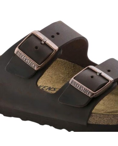 Sandalo Uomo Unisex Birkenstock Arizona BS Doppia Fascia Pelle Nabuck Oliata Habana