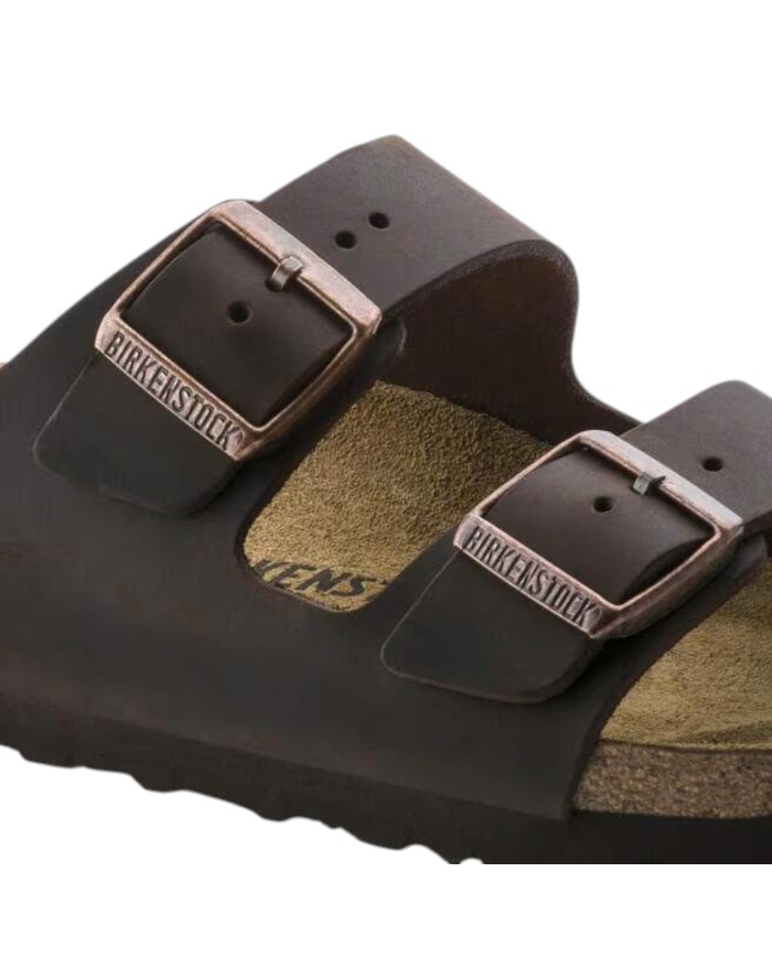 Sandalo Uomo Unisex Birkenstock Arizona BS Doppia Fascia Pelle Nabuck Oliata Habana