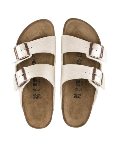 Sandalo Donna Birkenstock Unisex Arizona Birko Flor BS Graceful Pearl White