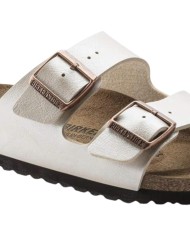 Sandalo Donna Birkenstock Unisex Arizona Birko Flor BS Graceful Pearl White