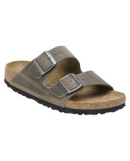 Sandalo Uomo Unisex Birkenstock Arizona BS Doppia Fascia Pelle Nabuk Oliata Faded Khaki