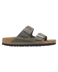 Sandalo Uomo Unisex Birkenstock Arizona BS Doppia Fascia Pelle Nabuk Oliata Faded Khaki