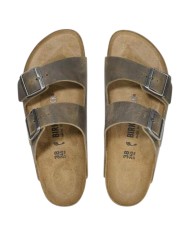 Sandalo Uomo Unisex Birkenstock Arizona BS Doppia Fascia Pelle Nabuk Oliata Faded Khaki
