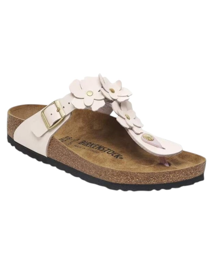 Sandalo Infradito Donna Birkenstock Gizeh Flower Embellishment Light Rose