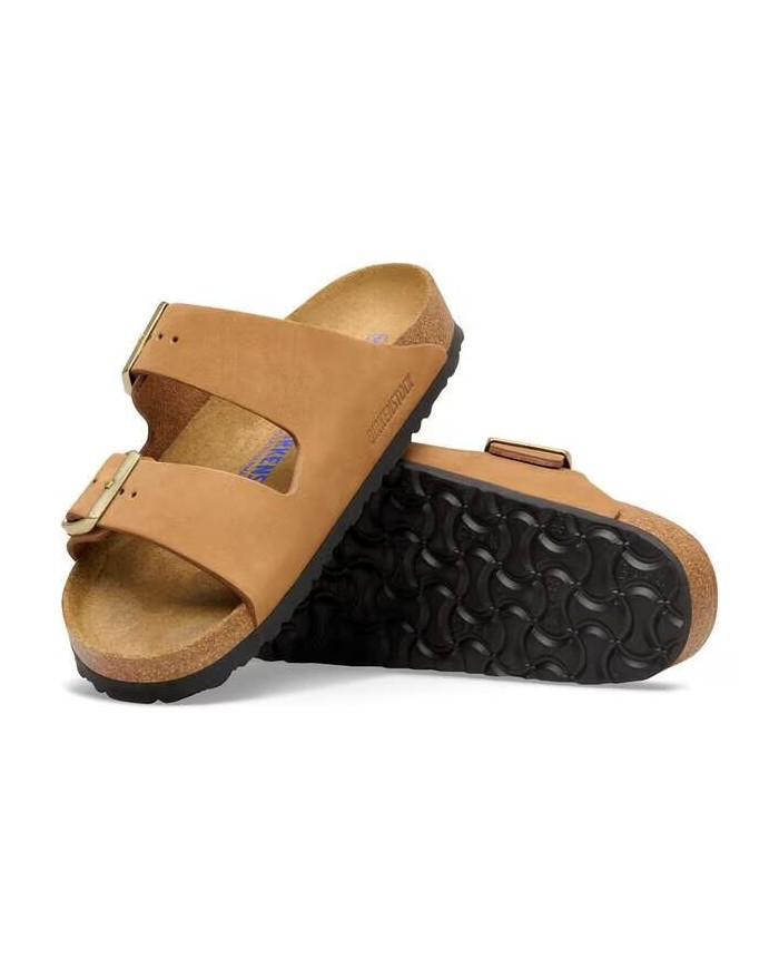 Sandalo Donna Birkenstock Arizona Plantare morbido Leather Nabuk Oliata Montone