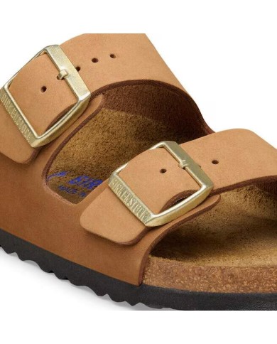 Sandalo Donna Birkenstock Arizona Plantare morbido Leather Nabuk Oliata Montone