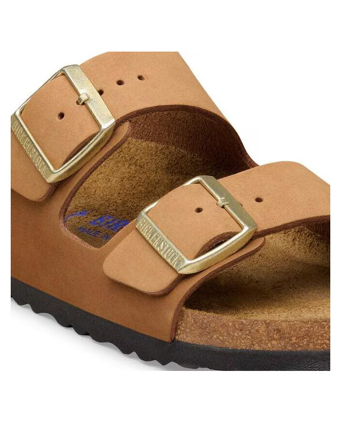 Sandalo Donna Birkenstock Arizona Plantare morbido Leather Nabuk Oliata Montone