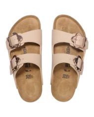 Sandalo Bambina Birkenstock Arizona Flower Buckle Kids Leather Sandcastle Sabbia