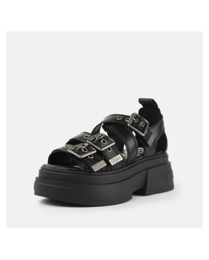 Sandalo Donna Buffalo Bolt SND Buckle Vegan nappa Black