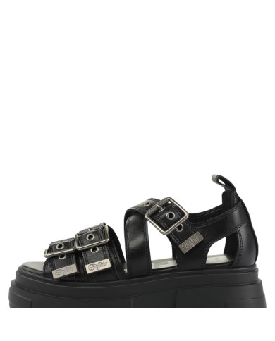 Sandalo Donna Buffalo Bolt SND Buckle Vegan nappa Black