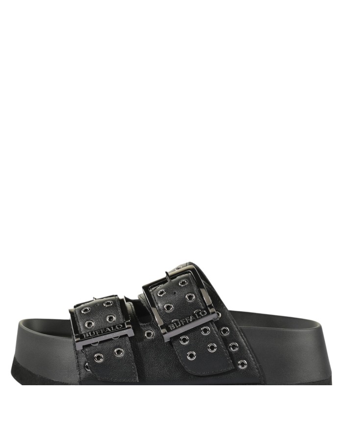 Sandalo Donna Buffalo Sabot Jane Are Riv Vegan Nappa Black