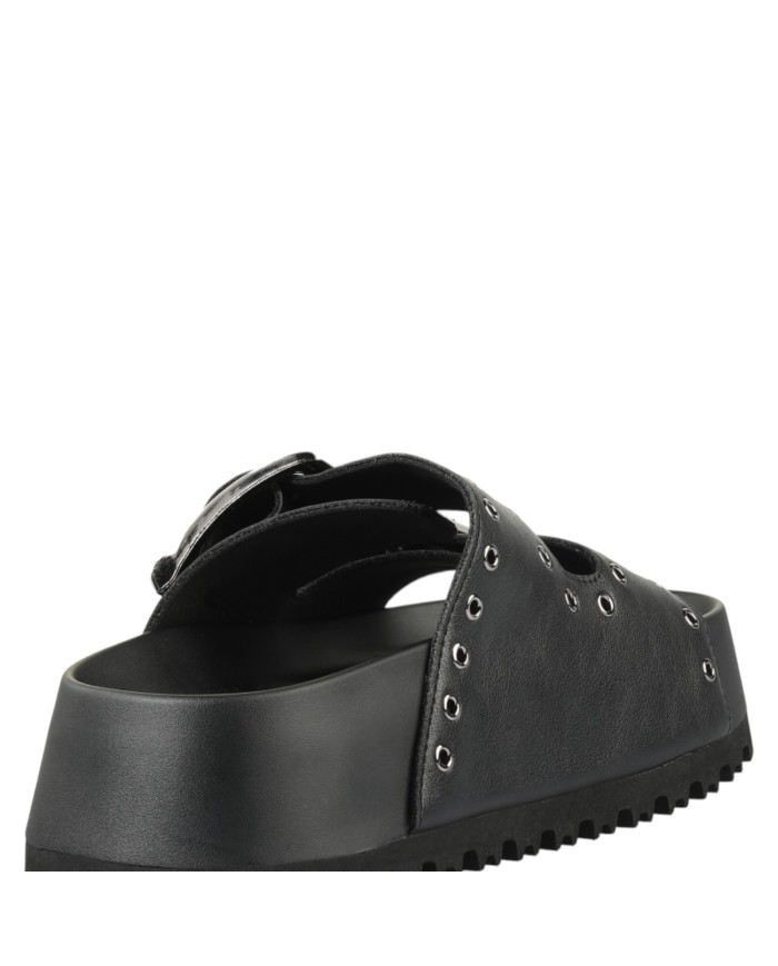 Sandalo Donna Buffalo Sabot Jane Are Riv Vegan Nappa Black