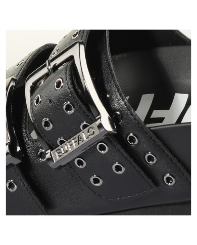 Sandalo Donna Buffalo Sabot Jane Are Riv Vegan Nappa Black