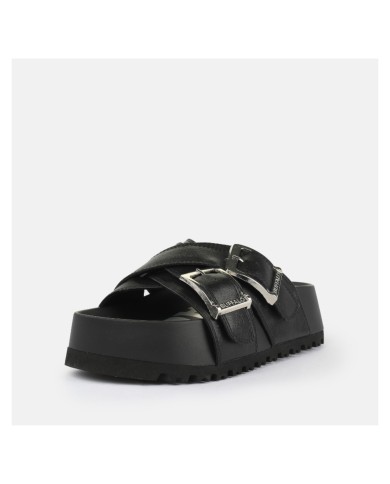 Sandalo Donna Buffalo Sabot Jane Cross Vegan Nappa Black