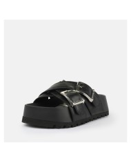 Sandalo Donna Buffalo Sabot Jane Cross Vegan Nappa Black